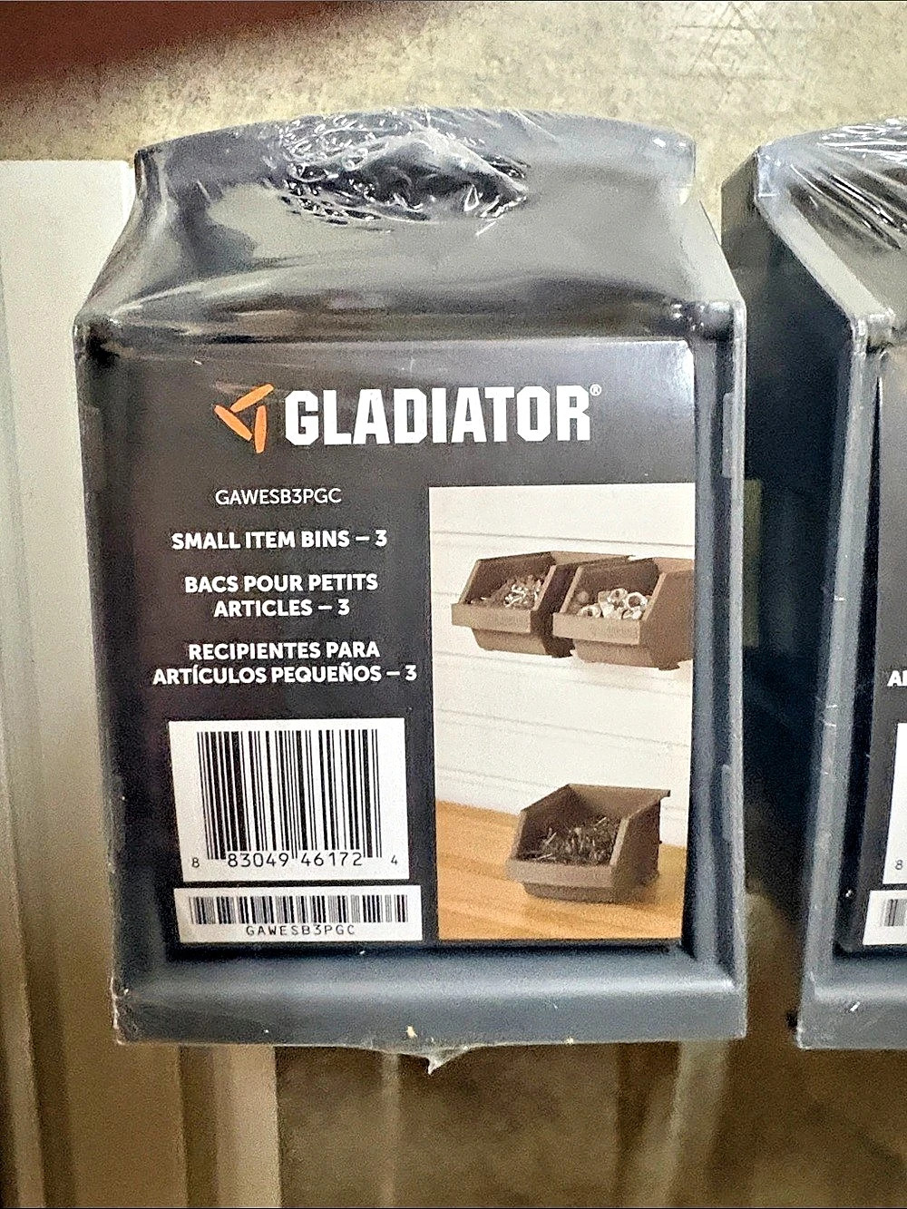 6 Gladiator Small Item Bins - Gray NWT